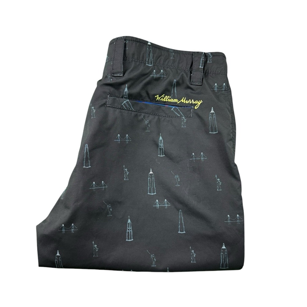 William Murray New York City AOP Black‎ Performance Mens Golf Pant Size 34x33